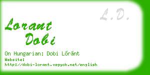 lorant dobi business card
